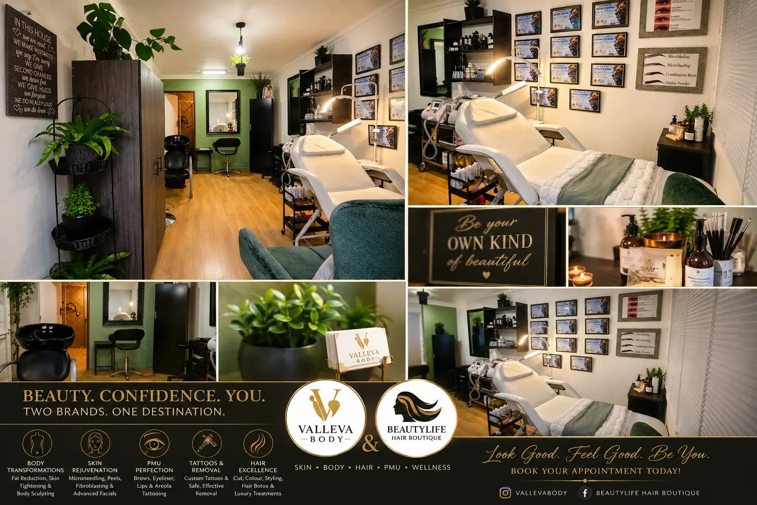 The Valleva Body studio interior, showing treatment beds and reception